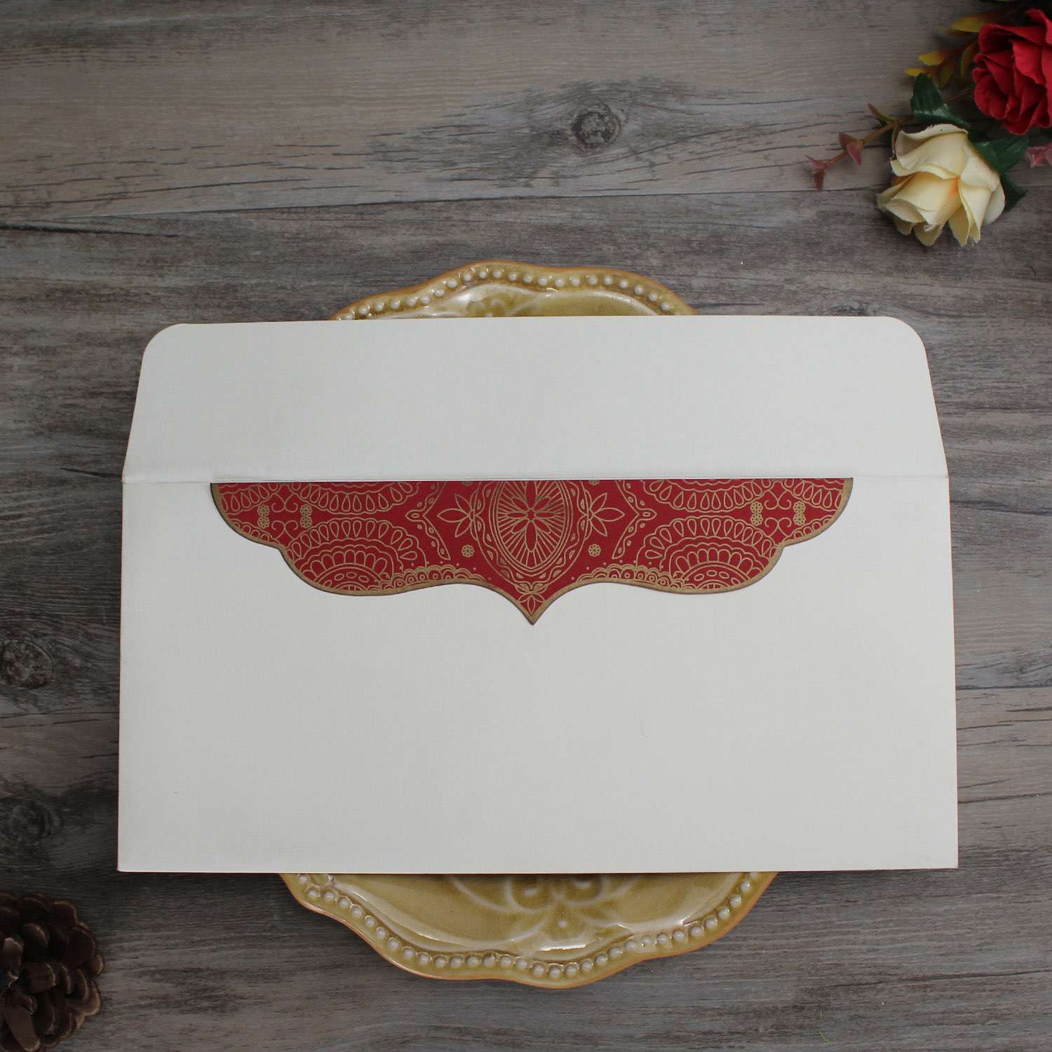 Red Marriage Invitation Card with Tassel Festive Card Personalized Custom